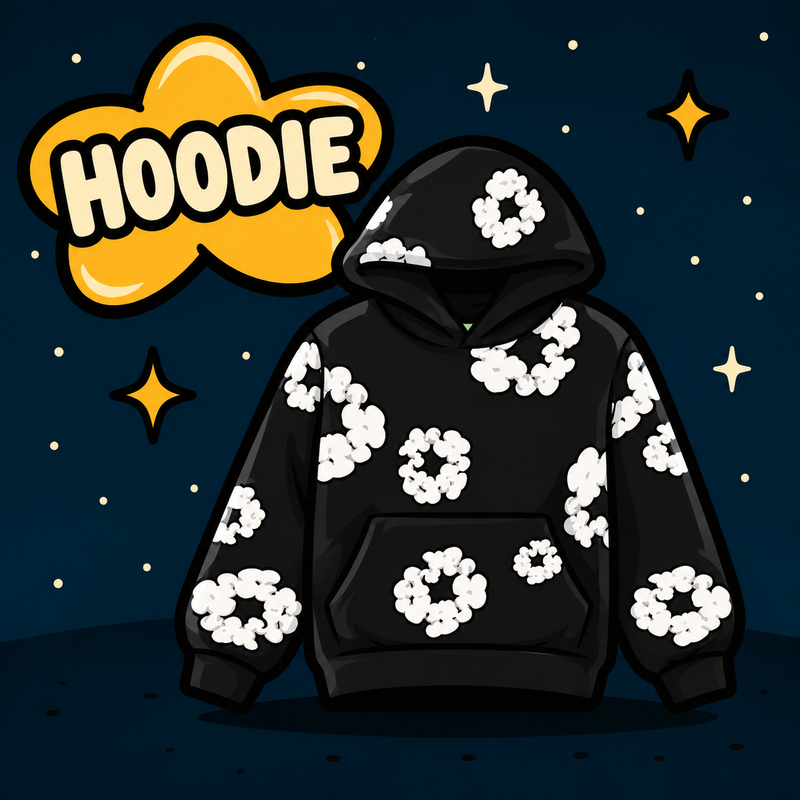 Black Denim Tear Hoodie (Any Size)